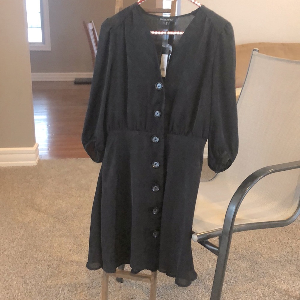 Black silk party dress